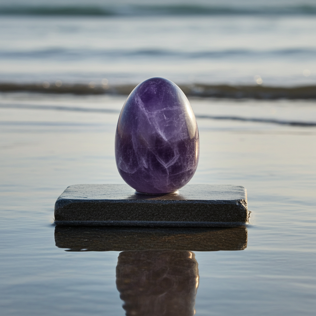 Chevron Amethyst Egg, 2 Inches