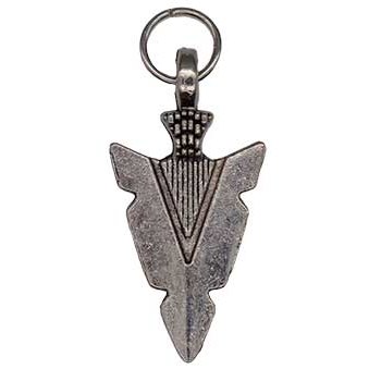 1 1/4" Arrowhead amulet pendant symbolizing protection and strength.