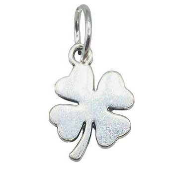 1/2" silver-toned clover amulet for luck and prosperity.
