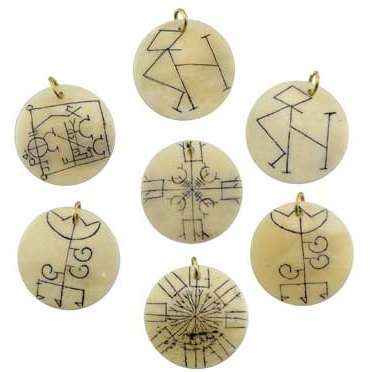 Tibetan Bone Charms, Set of 23, 1 1/4 Inches