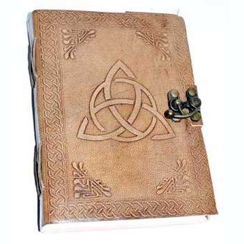 Triquetra Leather Journal With Latch, 5" x 7"