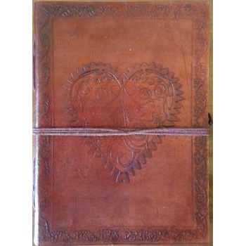 7" Heart leather blank book with embossed heart and Celtic design, 200 handmade pages.