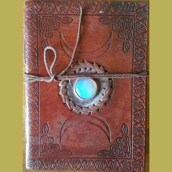 Triple Moon Leather Journal, 5 x 7"