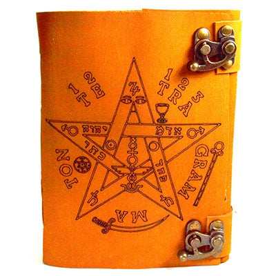 Tetragrammaton Leather Journal with Latch, 4.5 x 6.5 Inch