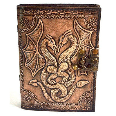 Double Dragon aged looking paper leather w/ latch