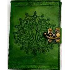 Green Tree of Life Leather Journal, 5" x 7"
