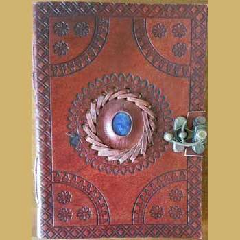 God's Eye Embossed Leather Journal, 5" x 7"
