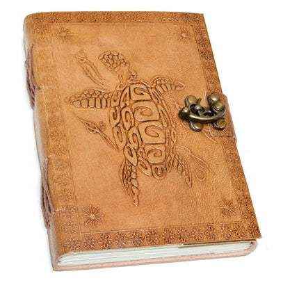 Turtle Embossed Leather Journal, 5" x 7"