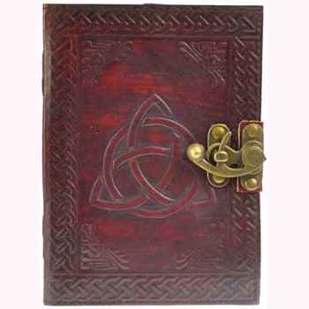 Triquetra leather blank book w/ latch
