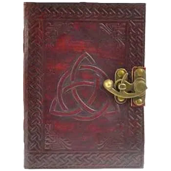 Triquetra leather blank book w/ latch