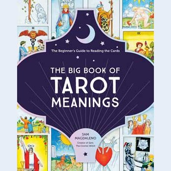 Big Book of Tarot Meanings paperback cover with various tarot card illustrations.