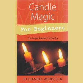 Candle Magic for Beginners book cover by Richard Webster, featuring glowing candles.