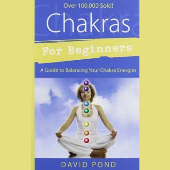 Chakras for Beginners book cover by David Pond with meditation pose and chakra symbols.