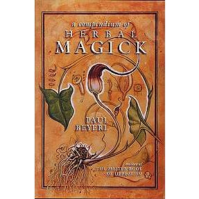 Compendium of Herbal Magick by Paul Beyerl book cover with botanical illustrations.