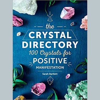 Crystal Directory book cover showing title and colorful crystals for positive manifestation.