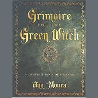 Grimoire of the Green Witch book cover by Ann Moura featuring a pentacle symbol.