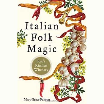 Italian Folk Magic book cover with garlic and chili peppers.