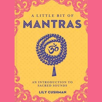 Mantras book cover by Lily Cushman with a sacred symbol.