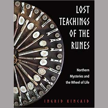 Lost Teachings of the Runes book cover featuring runes and a wheel illustration.