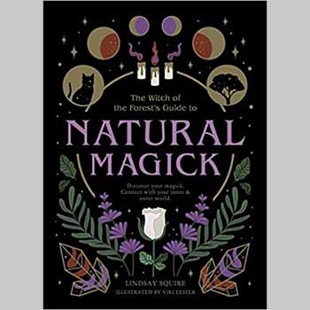 Natural Magick book cover by Lindsay Squire featuring mystical symbols and nature illustrations.