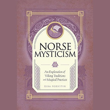 Norse Mysticism hardcover book by Disa Forvitin, exploring Viking traditions and spiritual practices.
