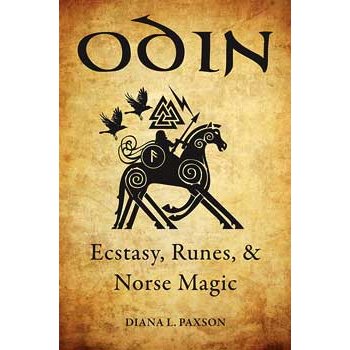Odin: Ecstasy, Runes, & Norse Magic book cover by Diana Paxson featuring Norse-themed illustration.