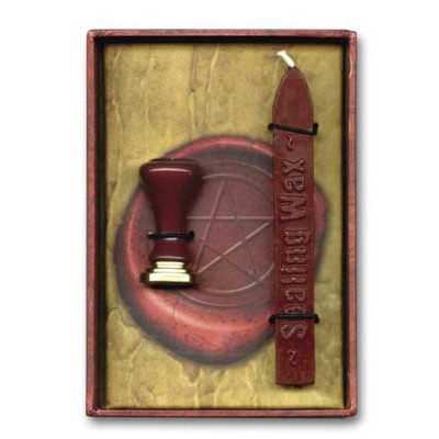 Magic sealing wax kit with natural wax and metal seal for rituals and invitations