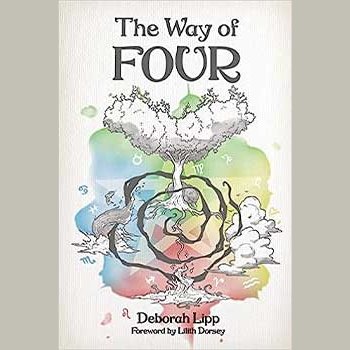 The Way of Four book cover by Deborah Lipp featuring elemental art of earth, air, fire, and water in soft watercolor style