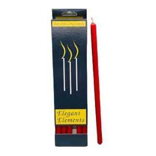 Red Chime Candles, Set of 6, 10"