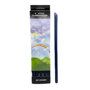 10" Blue chime candle 6 pack with elegant design and extra burn life.
