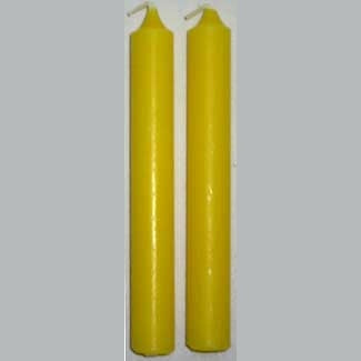 Pack of 20 yellow 1/2 inch diameter chime candles for spiritual and ritual use