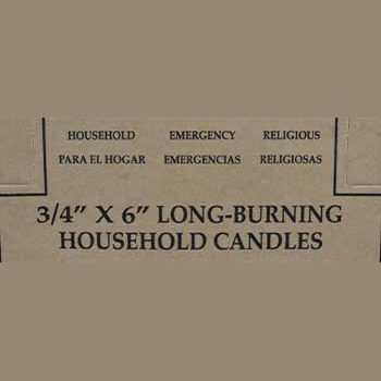 Set of 36 black 6-inch household candles for spiritual and emergency use