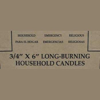 Set of 36 red 6-inch long-burning household candles for ritual and emergency use