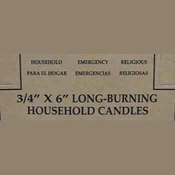 Red 6" Household Candles, Set of 36
