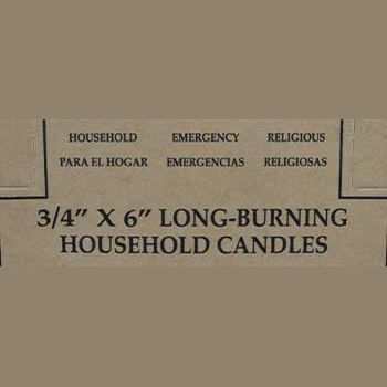 Green 6" Household Candles, Set of 36