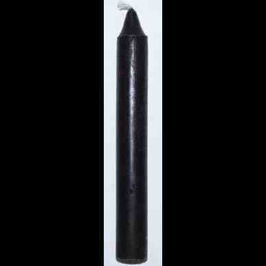 Black 6-inch household candle for decoration, power outages, and metaphysical rituals.
