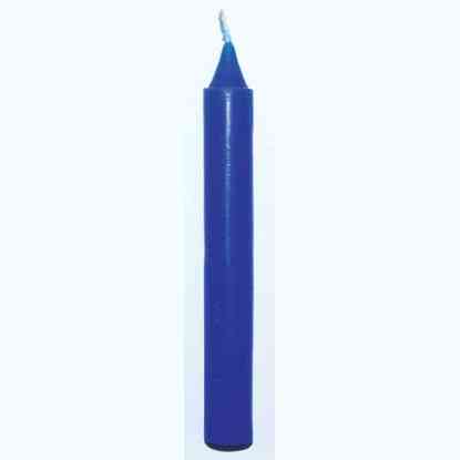 Blue 6-inch household candle for meditation and healing spells.