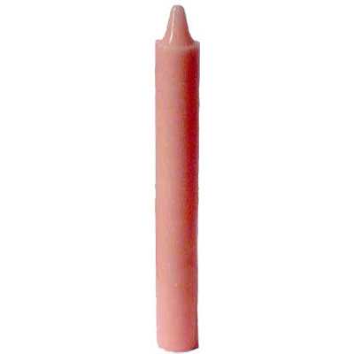 Pink 6 inch household candle used for emotional healing, love spells, and spiritual rituals