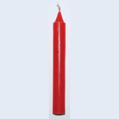 Red 6" household candle for rituals and candle magic, symbolizing passion and strength.