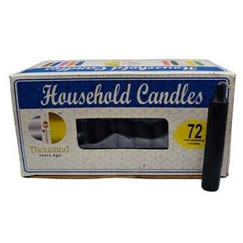 Black 4-Inch Household Candles, Set of 72