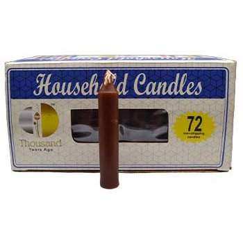 Brown Household Candles, Set of 72, 4"