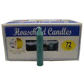 72 green 4-inch household candles set in packaging.