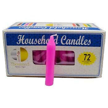 Set of 72 pink 4-inch household candles in original packaging for decorative and metaphysical use