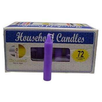 Purple 4 Inches Household Candles, Set of 72