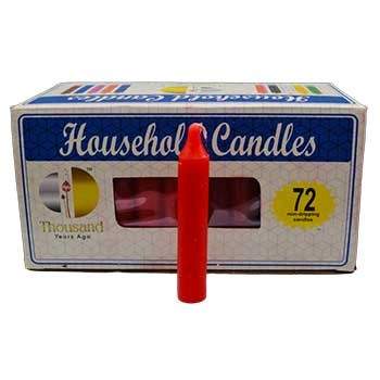 Red 4-Inch Household Candles, Set of 72