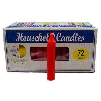 Red 4" Household Candles, Set of 72