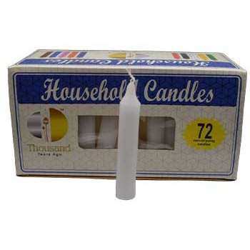 White 4" Household Candles, Set of 72