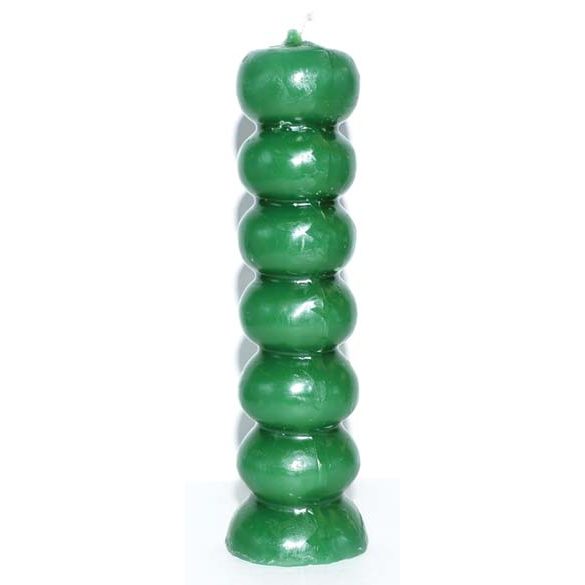 6 1/2 inch green seven knob wishing candle for spiritual rituals and prosperity energy work