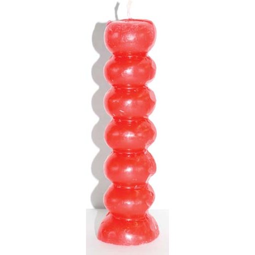 6 1/2 inch red seven knob candle for love and energy work rituals