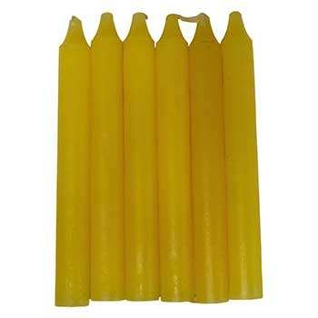 Yellow Household Candle, Set of 6, 6 Inches